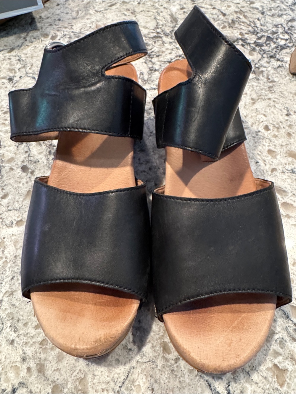 Dansko MINKA Black Leather Two-Band Ankle-Strap Sandals - Picture 8 of 10